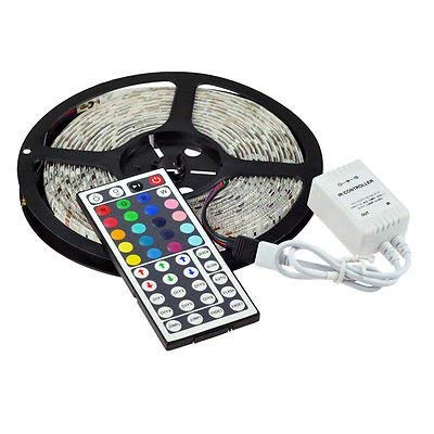 RV Recreational Vehicle Awning LED Light Strip RGB Multi Colored with 44 Key IR Remote and Power Source (2 Foot Length)