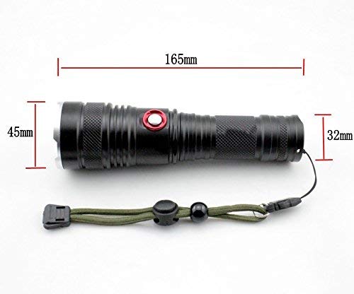 WindFire X7 CREE XM-L T6 L2 LED 2000 Lumens Rechargeable Tactical Flashlight 5 Modes Spot Lighting Lamp Torch AAA or 18650/26650 Battery Powered for Camping, Hunting (26650 Battery&Charger included)