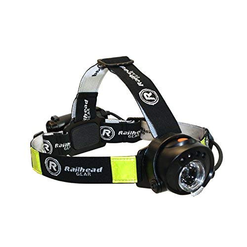 Railhead Gear 250 Lumen Focus Control, Motion Activated LED Headlamp, IPX4 Rated, Battery Pack on Back of Head With Red LED, KE-HLFC185