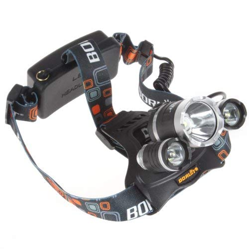 WindFire® 3X CREE XM-L T6 U2 4 Modes Super Bright 5000Lm Headlamp with Adjustable Base 18650 Rechargeable Batteries Headlight Bicycle Light with USB Cable Powered and Charged by Mobile Power Bank, Computer and Any Other Digital Device with USB Port