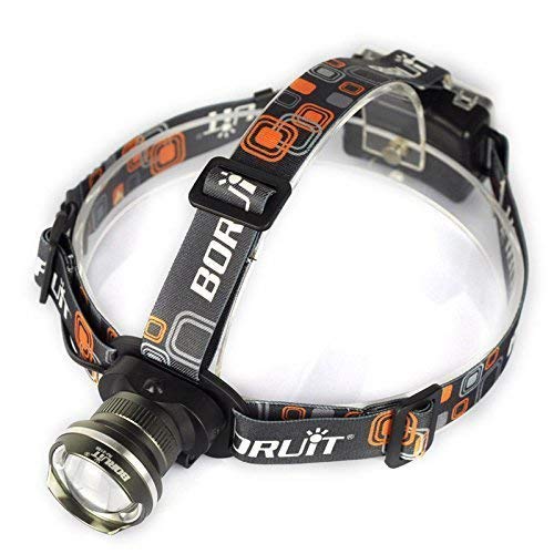 BESTSUN Zoomable LED Headlamp 2000Lm 3 Mode Water-Resistant Headlight Hands Free Work Light Outdoor Camping Torch Flashlight Light Weight 3AA Batteries Powered(Not Included)-Black