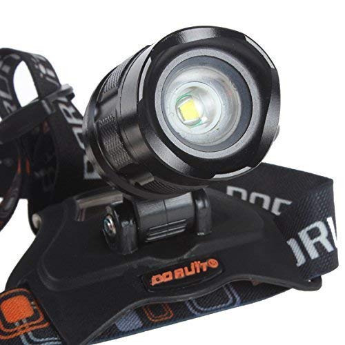 WindFire CREE 2000Lm XM-L T6 L2 5 Modes Zoomable Headlamp with Adjustable Base Rechargeable Lamp Headlight Bicycle Light with AC Charger and USB Interface for Camping, Climbing, Cycling (AC Charger and Car Charger and 2 X 18650 Batteries included)