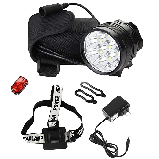 Skycoolwin 8000 Lumen 7x CREE XM-L T6 LED Bicycle Bike Light 3 Mode + 8.4V 6800mAh Battery Pack + US Plug Adpter + Taillight