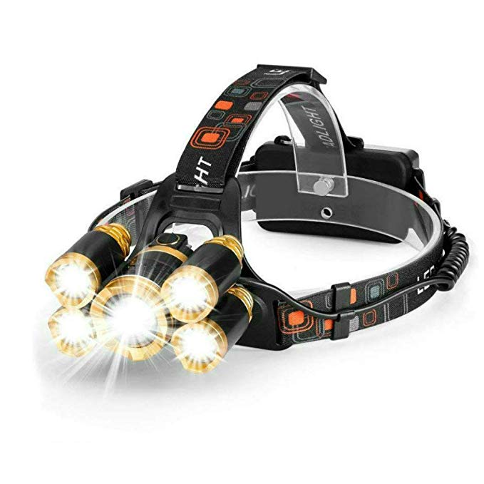 Brightest and Best LED Headlamp 10000 Lumen flashlight- IMPROVED CREE LED Rechargeable 18650 headlight flashlights Waterproof Hard Hat Light, Bright Head Lights Camping Running headlamps