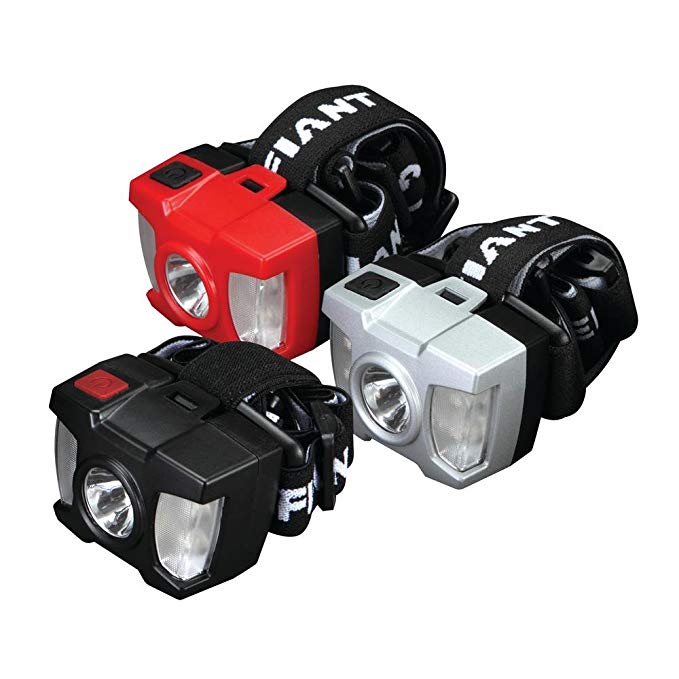 3pk Defiant 50 Lumen LED Headlamp Flashlights, 9 AAA Baterries Included