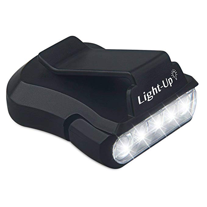 LED Light Clip On for Brim of Hats Flashlight. Bright Rotatable 5-LED Light Headlamp Attachment for Baseball Cap Visor & Hardhat. Hands Free Hat Flash Light for Fishing Camping Hunting & Walking