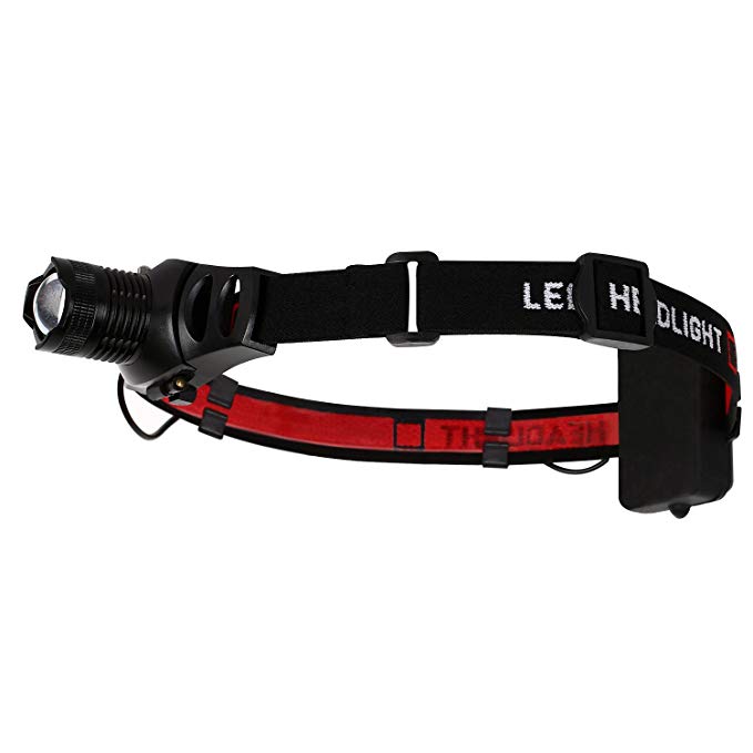 LED Zoomable Headlamp, Mabor Waterproof Zoom Headlamp with Cree XPE R2 LED, Adjustable Beam, 3 Modes - Low / High / SOS Strobe