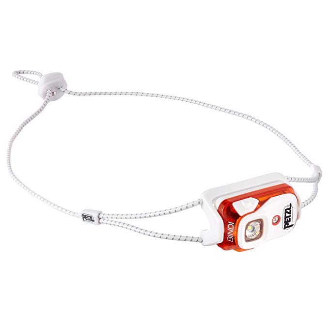 Petzl - Bindi, 200 Lumens, Ultralight, Rechargeable Compact Headlamp Urban Running, Orange