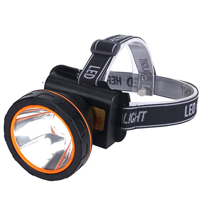 Headlamp Led Flashlight FISHBERG Waterproof Rechargeable Headlamp for Camping Hunting Fishing Hiking (White)