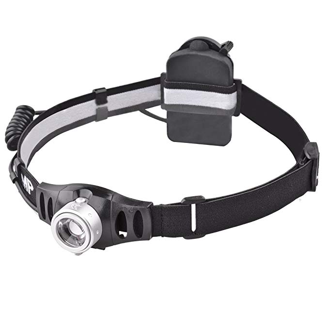 MCCC Hight Power 420 Lumens Headlamp, 90°Angle Adjustable, Focus Zoomable System Lens, Brightness Stepless Control, Great for Running, Camping, Hiking and Reading, 3xAAA Batteries Included