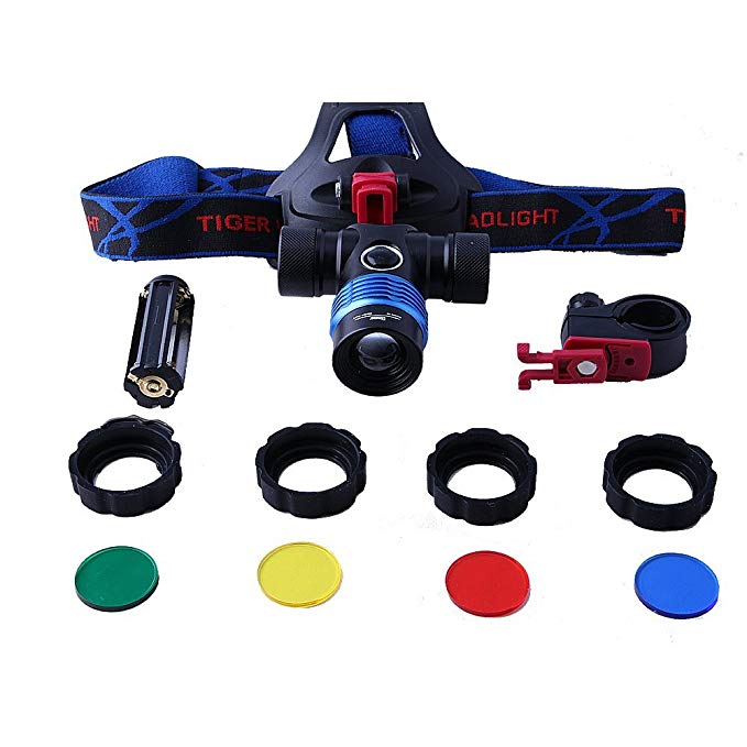 Hatori Outdoor Waterproof Color Changeable Multifunction Dual-use Bike Lamp and Head Lamp