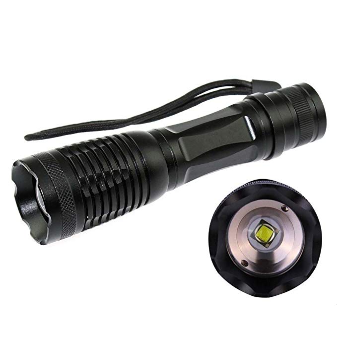 Highway Cree Xml-T6 1000 Lumen Bright LED Flashlight with Rechargeable Battery,AC Charger