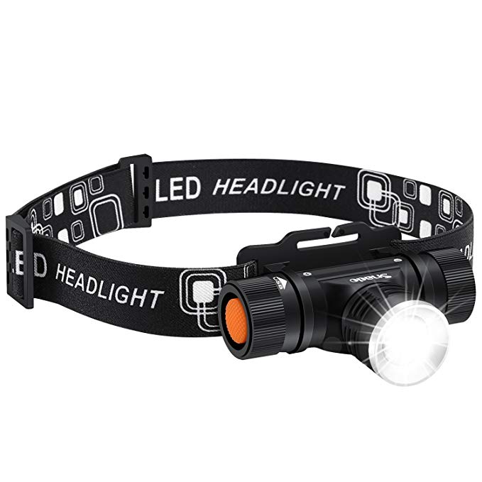 LED Headlamp Flashlight, Snado 2000lm Super Bright rechargeable Headlight Flashlight, Waterproof, 3 Modes Zoomable for Hiking, Camping, Reading, Fishing, Hunting, Outdoor Sports