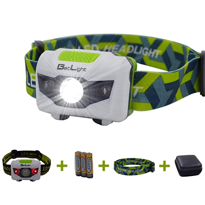 BetLight 4 Modes LED Headlamp/Headlight,Package with Batteries,Replacement Band, Packing Box