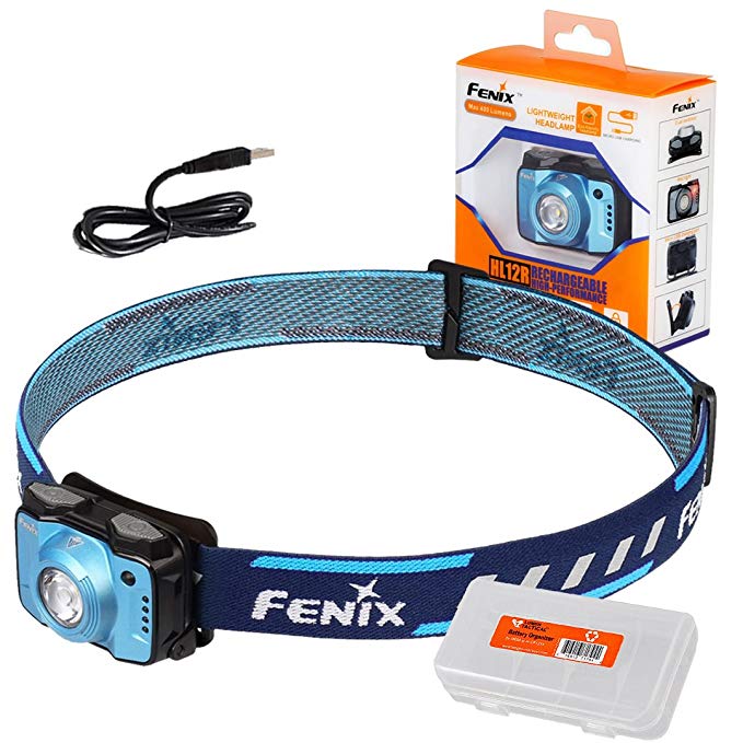 Fenix HL12R 400 Lumen Neutral White + Red LED Compact USB Rechargeable Headlamp and LumenTac Cable Organizer