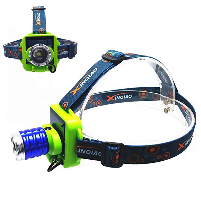 Solar charging LED Headlamp Glare Rechargeable Flashlight Long-range Hunting Night Light Lamp