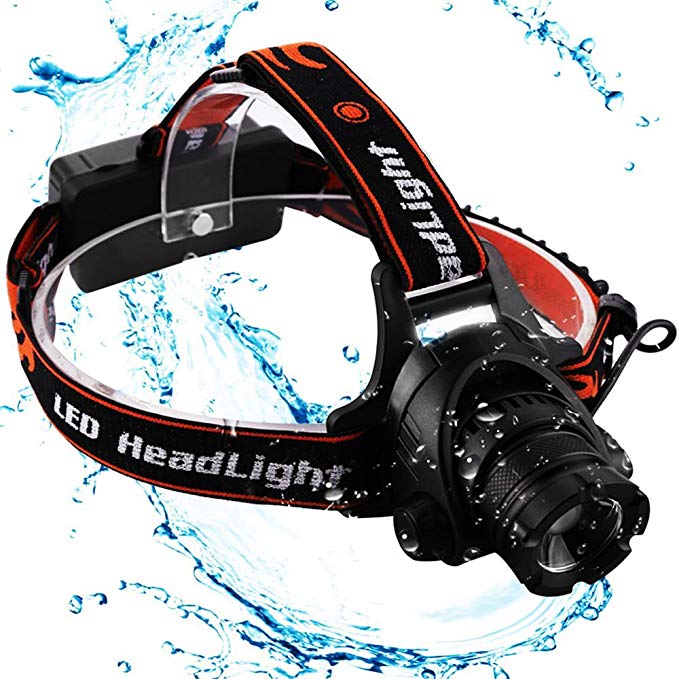 LED Headlamp, Gentre Super Bright Zoomable Headlamp Waterproof Rechargeable Headlamp for Camping Running Fishing