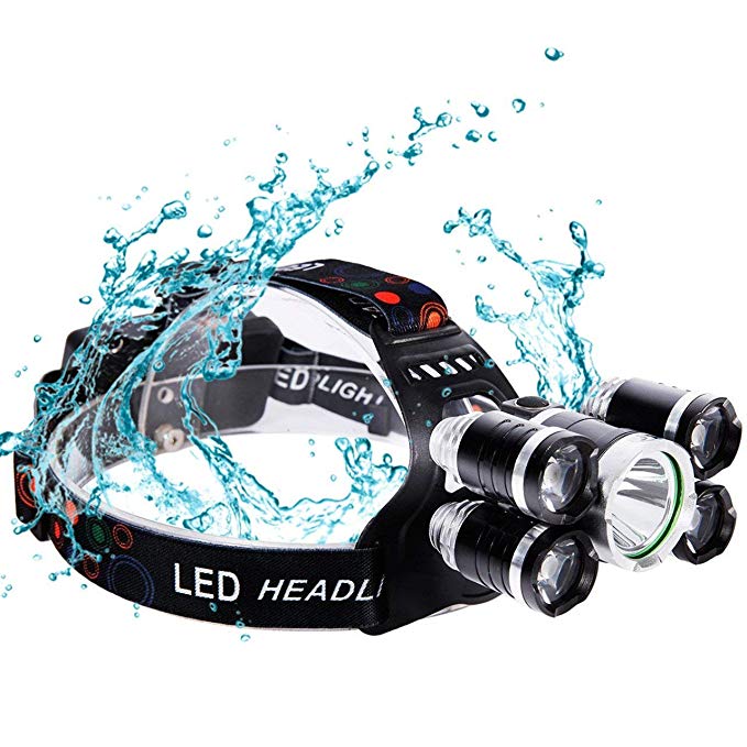 A plus life LED Headlamp,8000 Lumen Bright Headlight,4 Modes with Rechargeable Batteries,Waterproof HeadTorch for Camping, Hiking, Hunting,Fishing, Running