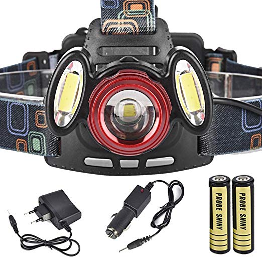 HeadLight, 8000Lm 3x XML T6 Rechargeable Headlamp HeadLight Torch USB Lamp+18650+Charger