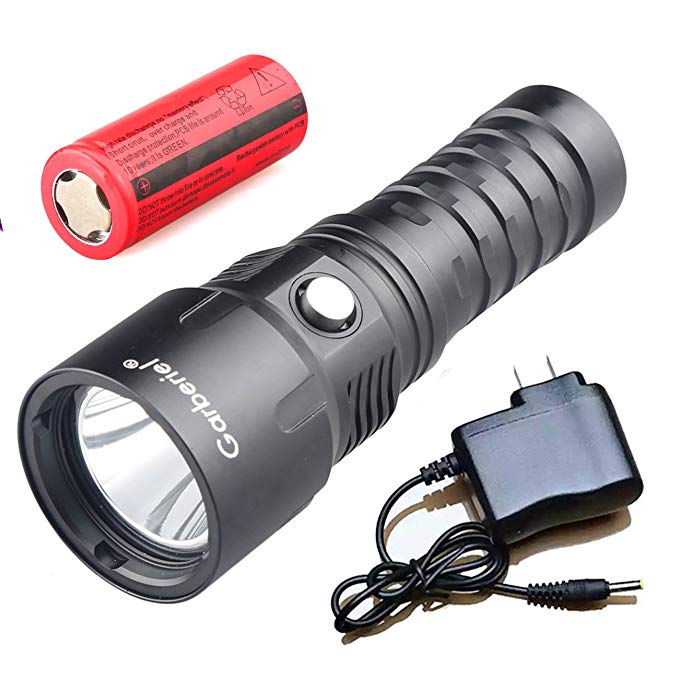 HeCloud Super Bright Diving Scuba 1100LM XPL Led Flashlight Torch 26650 Battery with Charger