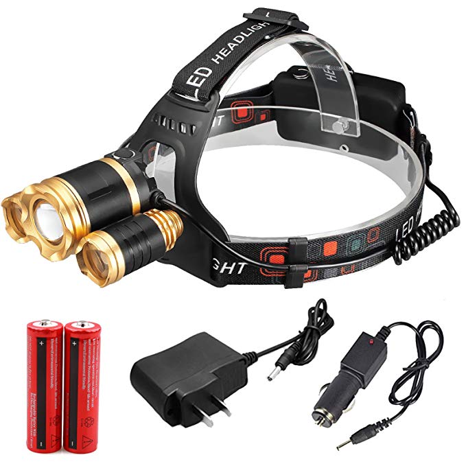 ZOOM CREE 30000LUMENS 3X XML T6 LED Headlamp Head Light Torch Lamp 18650 Battery