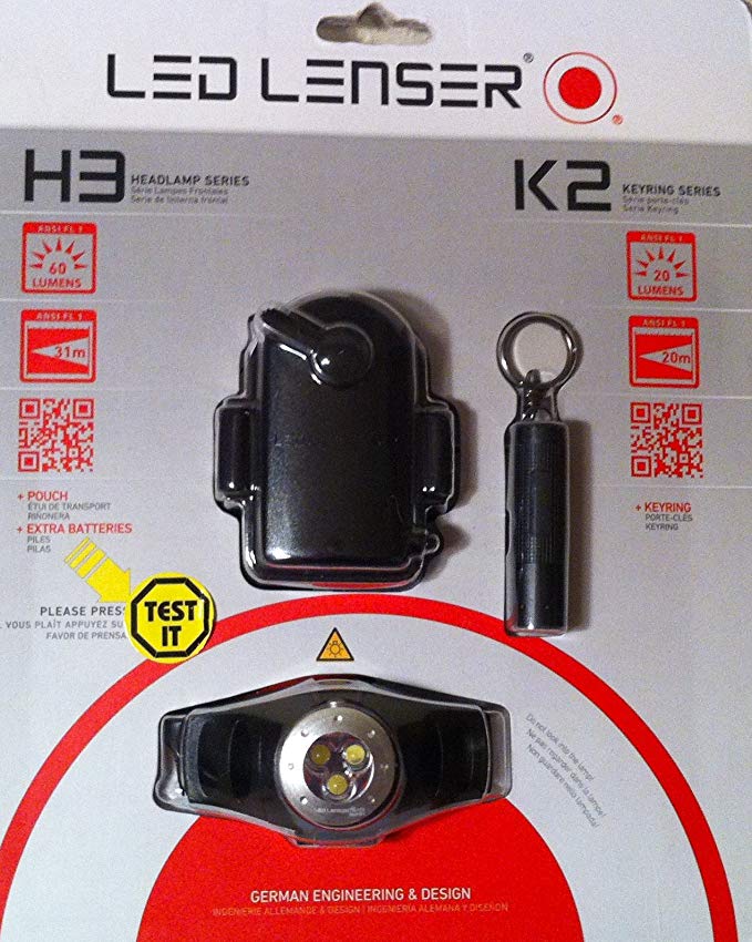 LED Lenser H3 Headlamp & K2 Keyring Series Combo Pack (880204)