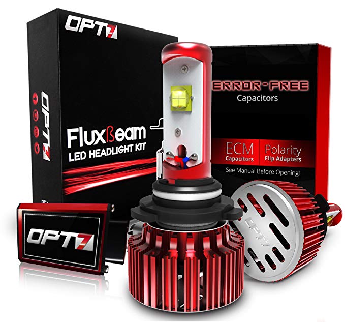 OPT7 Fluxbeam 9005 LED High Beam Headlight Bulbs Kit - 60w 7,000Lm 6K Cool White CREE - 2 Yr Warranty