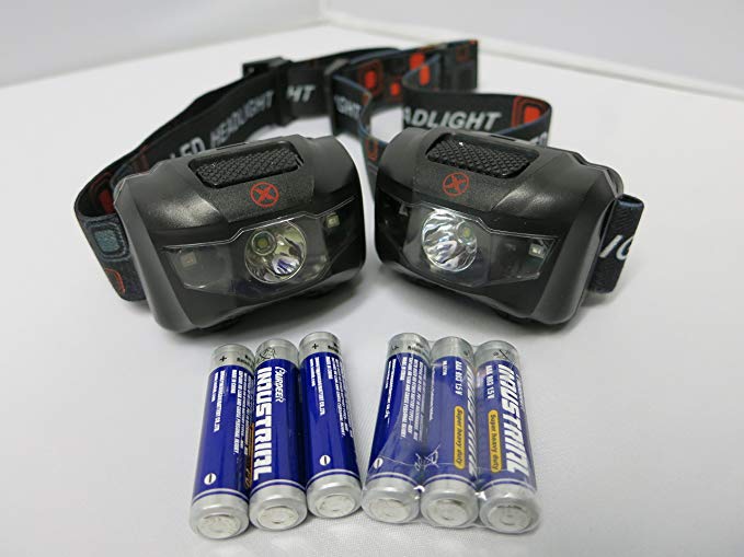 XELA Global 2, Bright, Lightweight Headlamps w/ 6 AAA Batteries