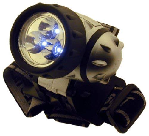 Led Headlamp With 3 Bright Led's And Large Reflector and Elastic Strap