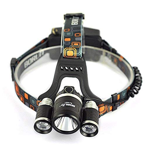 Boruit RJ-5001 6000 LM 3 x XM-L2 CREE LED Rechargeable Headlamp Headlight + AC Charger