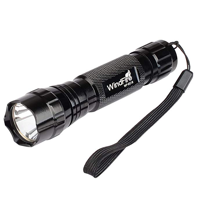 WindFire New Super Bright Wf-501b Cree Xm-l T6 LED 1000 Lumens 5 Modes 3.7-18v Flashlight plus 2x WindFire 4000mAh 18650 Rechargeable Batteries and Smart AC Charger