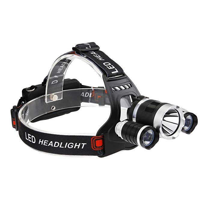 LED Headlamp,Castnoo Zoomable 3000 Lumen T6 LED Headlamp Flashlight,Rechargeable LED Headlight with 4 Modes,2 18650 Battery (Not Included)