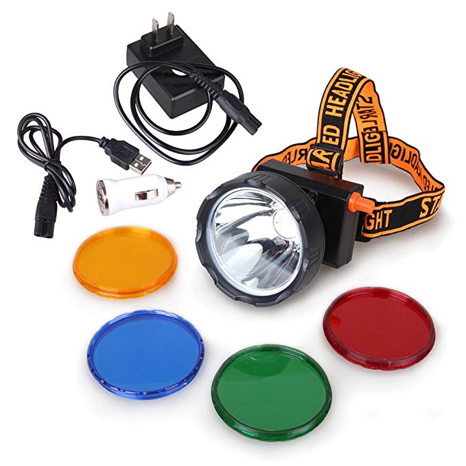 Kohree New 8W 4400mAh Dimmable LED Miner Headlamp Mining Hunting Camping Head Light Waterproof IP68