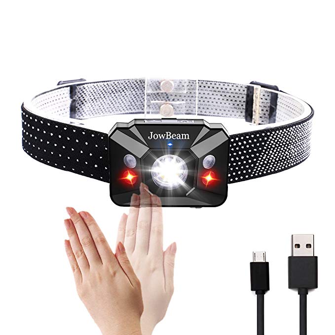 120 Lumens USB Rechargeable HeadLamp Hand Wave Switch On/Off White / Red LED Head Lamp Flashlight 80 meters beam distance Headlight Waterproof W07-GS