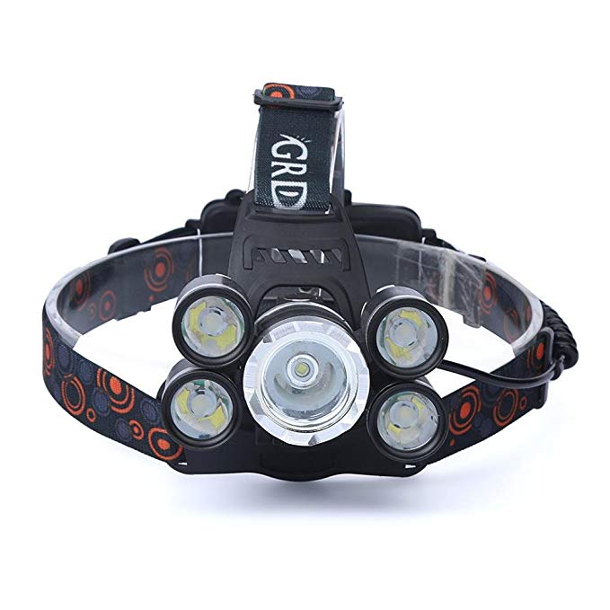 Kshion 35000LM 5x CREE XM-L T6 LED Headlamp Headlight Flashlight Head Light Lamp 18650