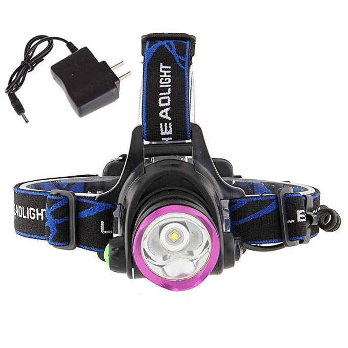 Skycoolwin Outdoor Waterproof 1600Lm Cree XML T6 LED Rechargeable Headlight Torch + AC Charger