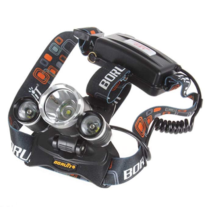 Boruit RJ-3000 4000Lm 4 Modes 3X CREE XM-L T6 LED Rechargeable Headlamp Headlight + AC Charger