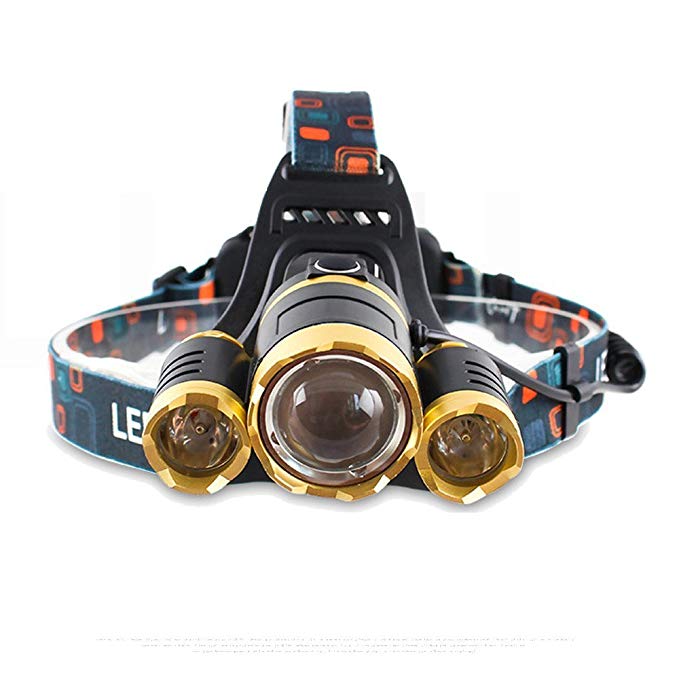 LED Headlamp Flashlight Kit，Bright Headlamp Flashlight, Updated LED 4 Modes Brightness, Waterproof Rechargeable Headlight by HIATAPO for Reading, Outdoor, Running, Camping, Fishing, Walking