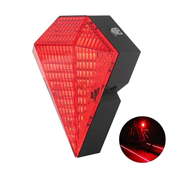 BESTSUN USB Rechargeable Bicycle Tail Lights Bike Cycling Safety Zone Tail Light 8 LED with 2 Red Safety Lines for Cycling Hiking