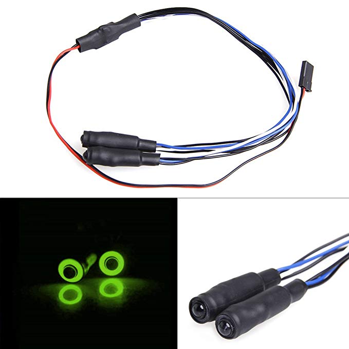 Kocome 5mm Green White Angel Demon Eyes LED Headlight Back Light for 1/10 RC Car