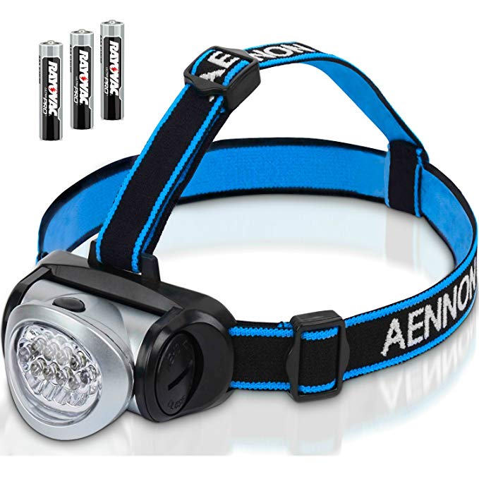 LED Headlamp Flashlight with Red Lights for Running, Camping, Reading, Kids, DIY & More - Super Bright, Lightweight & Comfortable - Headlamps come with Batteries