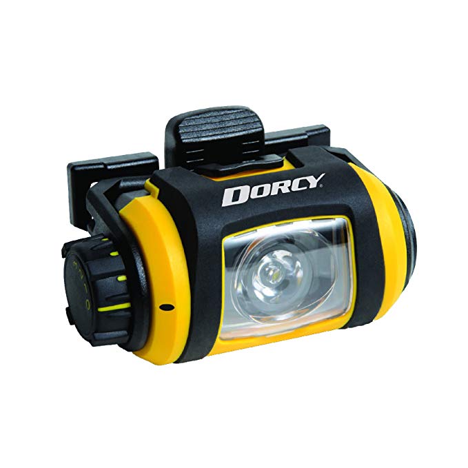 Dorcy Pro Series 200-Lumen Water Resistant LED Headlight with 180-Degree Swivel and 3 Brightness Levels, Yellow and Black (41-2612)