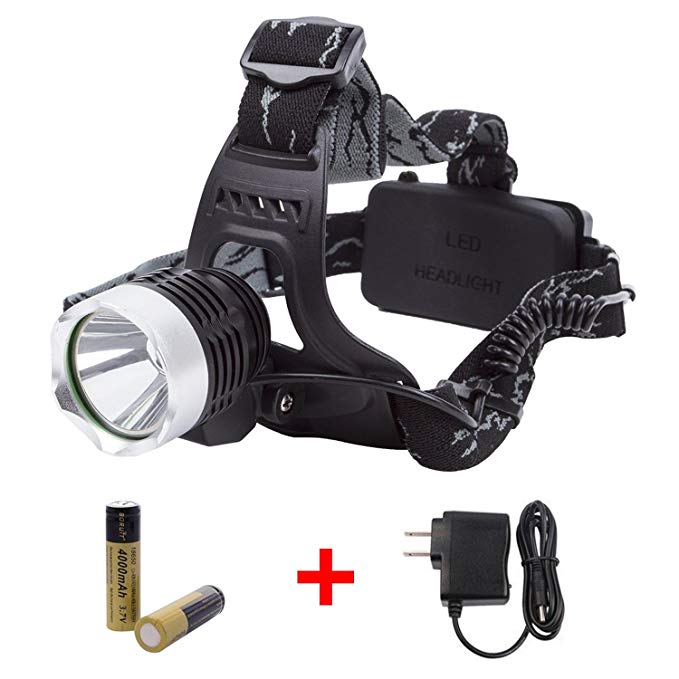 LIGHTESS Boruit Rechargeable Headlamp Flashlight Torch with XML T6 Led HeadIight