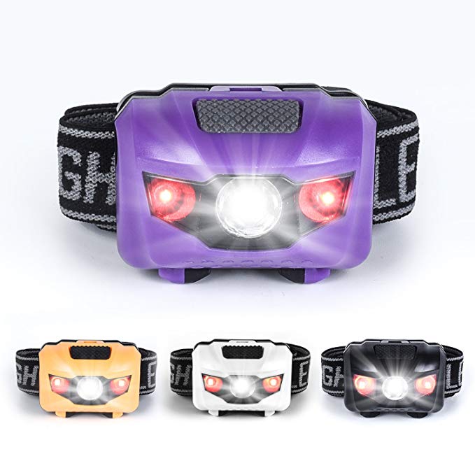 LED Headlamp Flashlight - Super Bright, Waterproof & Comfortable - Perfect Head Light for Running, Camping, Reading, Kids, DIY & More (Violet)