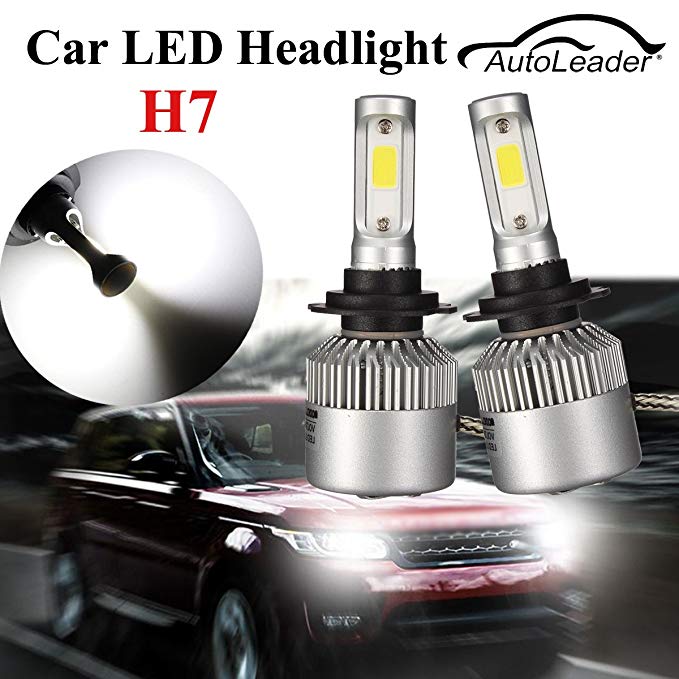 AutoLeader S2 COB LED Headlight Bulb 72W 6000K White 8000LM Conversion Kits Car Led Bulb 9-32V H7