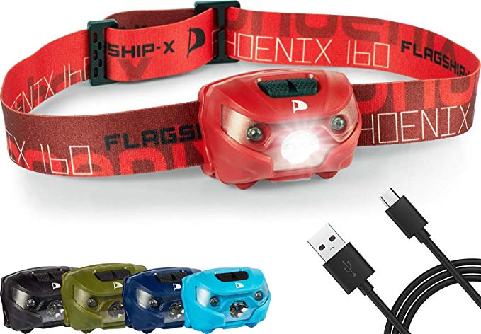 Flagship-X Phoenix USB Rechargeable Waterproof LED Camping Headlamp Flashlight For Running