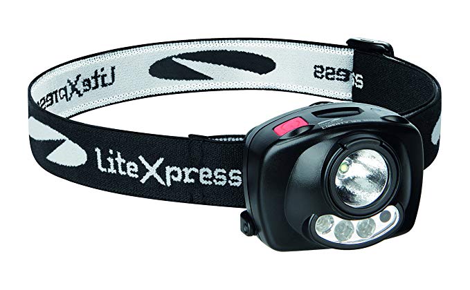 LiteXpress LXL20920S1 Liberty 120 Sensor Headlamp with High-Performance LED with up to 100 Lumen ANSI FL1 Standard Luminous Power Rating Black