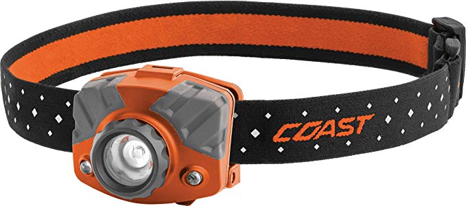 COAST FL75 435 Lumen Dual Color Focusing LED Headlamp with Twist Focus and Reflective Strap