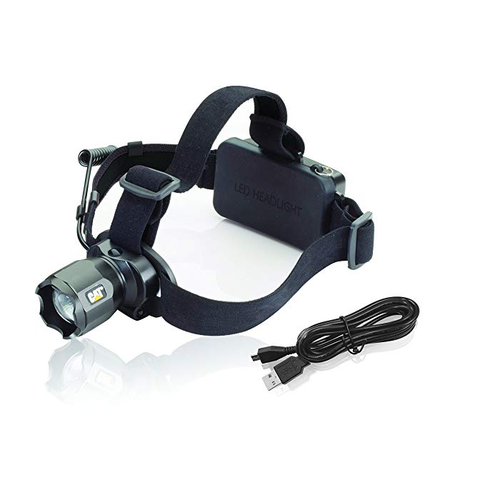 Cat CT4205 380 Lumen Rechargeable CREE LED Focusing Headlamp with Adjustable Angle Head (Black)