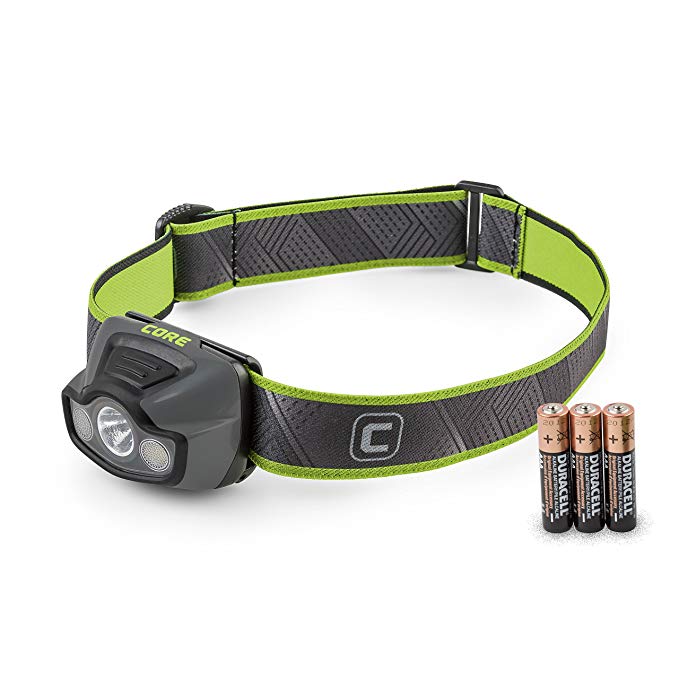 CORE 175 Lumen CREE LED Headlamp Headlight Red Multi-Color, 4 Modes, 3 AAA Batteries Included